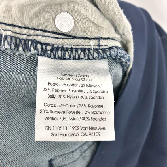 INGRID & ISABEL Over Belly Skinny Maternity Jean Large 32 Dark Blue Stretch NWOT - Picture 9 of 11